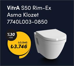 VitrA S50 Rim-Ex Asma Klozet 7740L003-0850