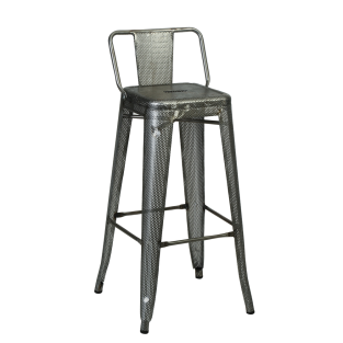 Vitale Tolix Arkalıklı Bar Sandalyesi Gümüş 76 cm MS.SI136