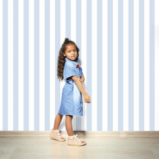Duka Mavi Çizgili Çocuk Odası Duvar Kağıdı DK.15162-3 (16 m2 )