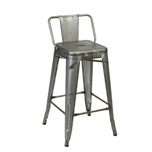 Vitale Tolix Arkalıklı Bar Sandalyesi Gümüş 66 cm MS.SI137